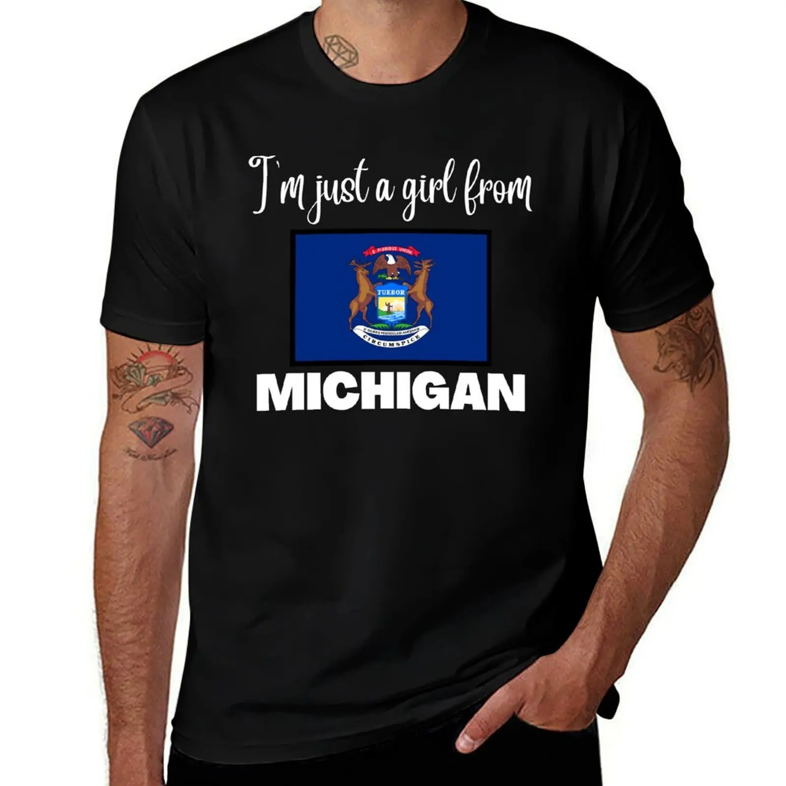 

I’m just a girl from Michigan- State pride design for women and girls T-Shirt Man t-shirt mens t shirts casual stylish