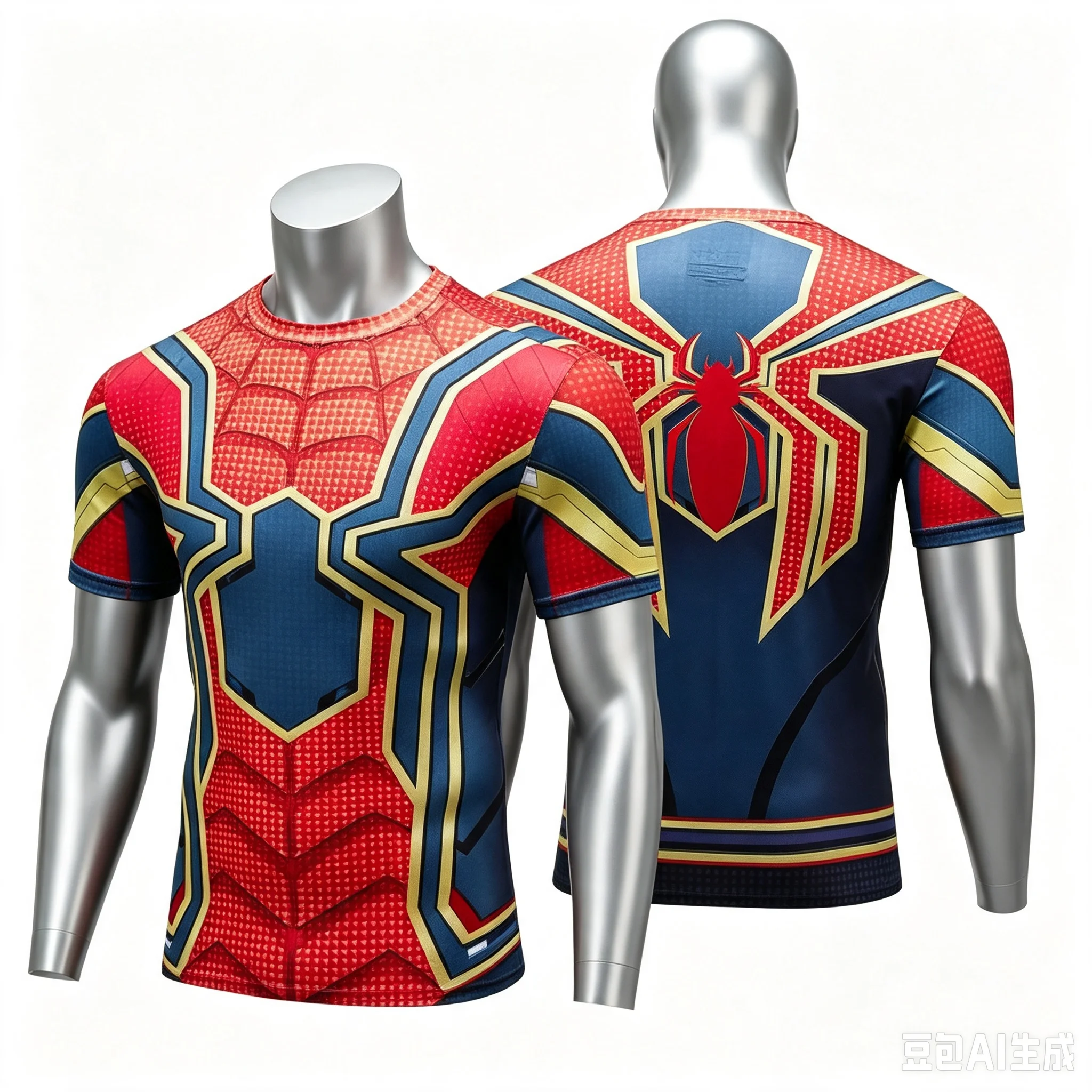 2026 Superhelden-Spinnen-Print 3D-Druck Herren Kurzarm Schnelltrocknendes Fitness-T-Shirt Rollenspiel-Kleidung Oberteil Familien-Set – Detail 6