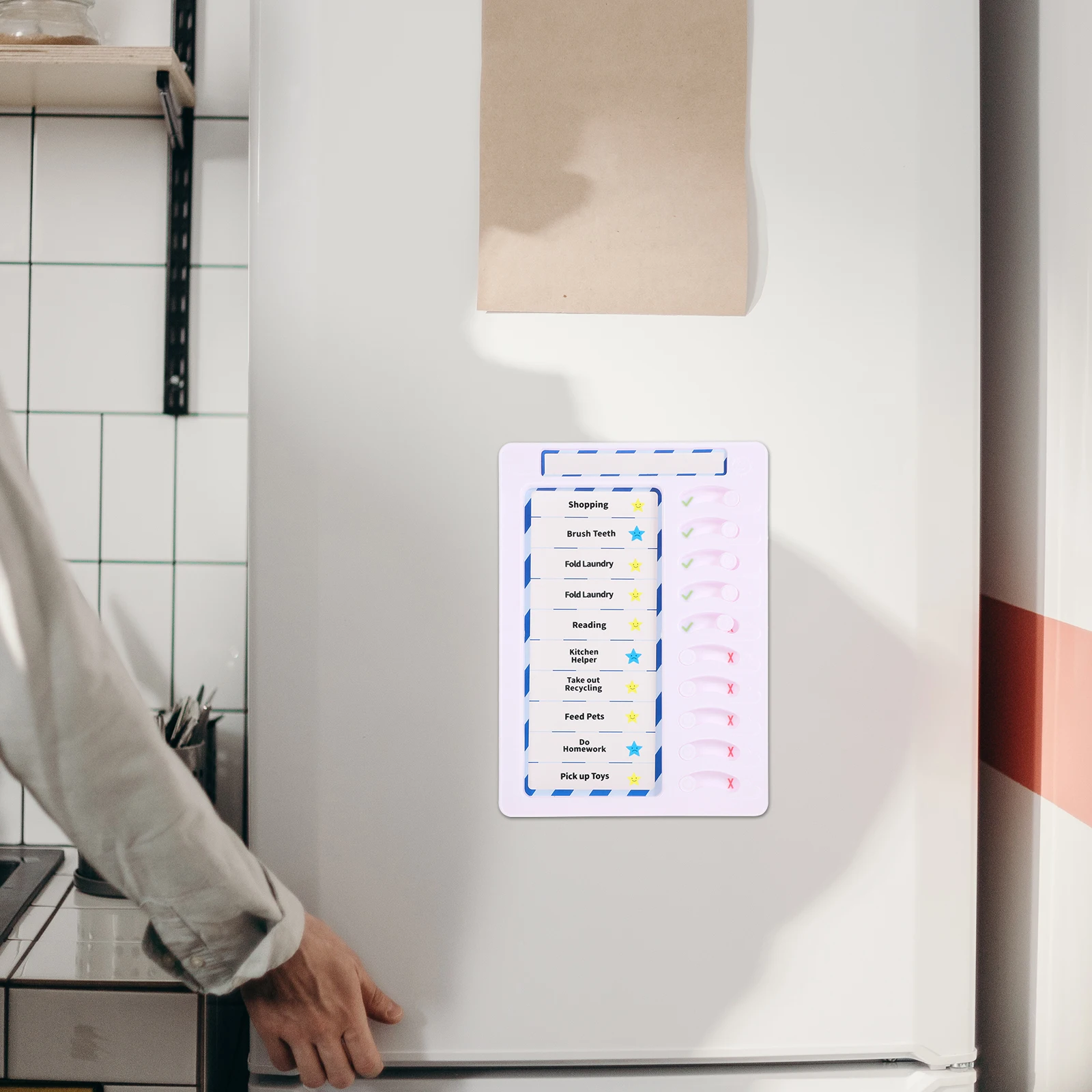 

Children Magnetic Chores Chart For Kids Erasable Self-Discipline Tracker Behavior Schedule Board Classroom Organizer