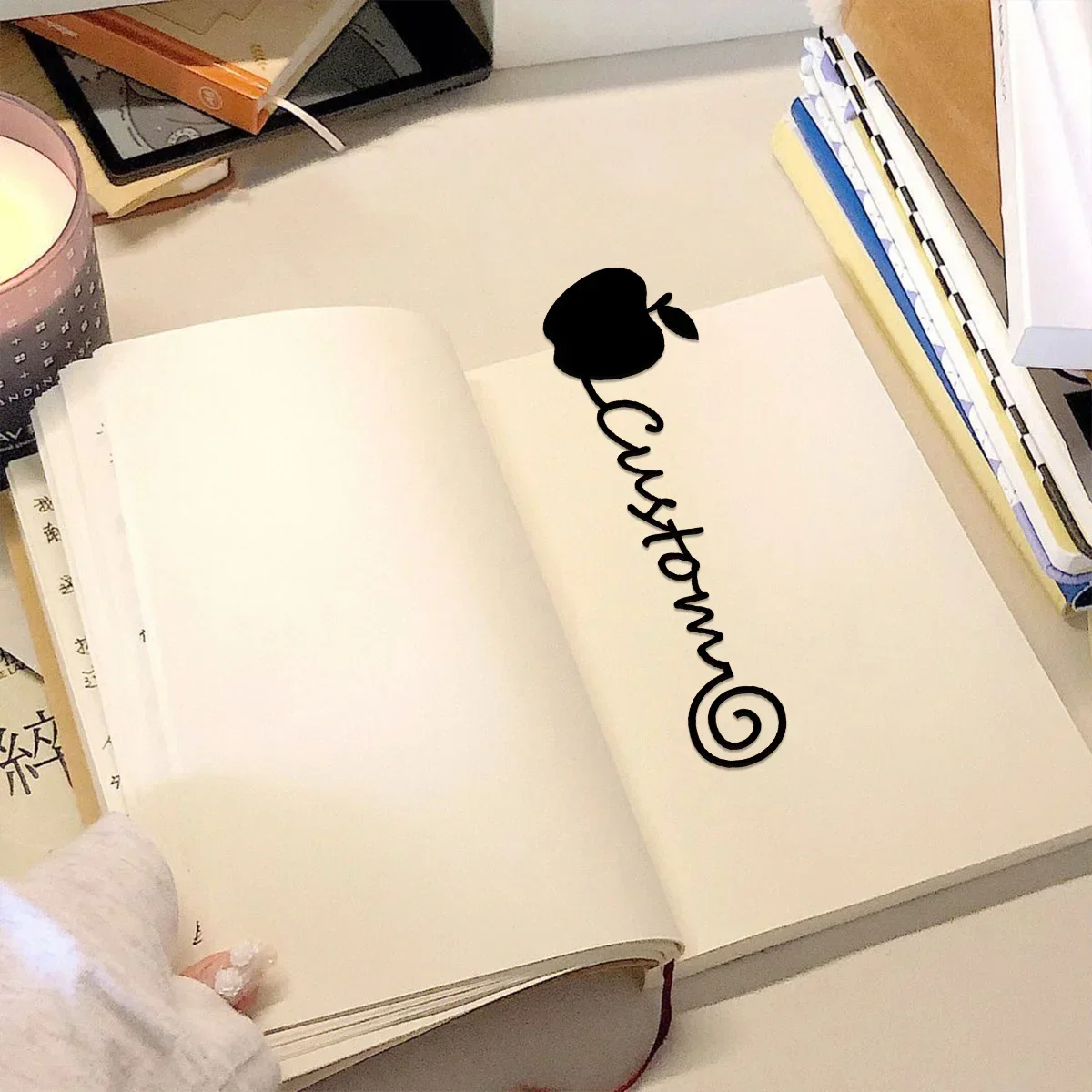 

Custom Personalized-Bookmark, Book Lover Gift, Apple Bookmark, Back To School Gift, Teacher Gift, Unique Bookmark, -Name