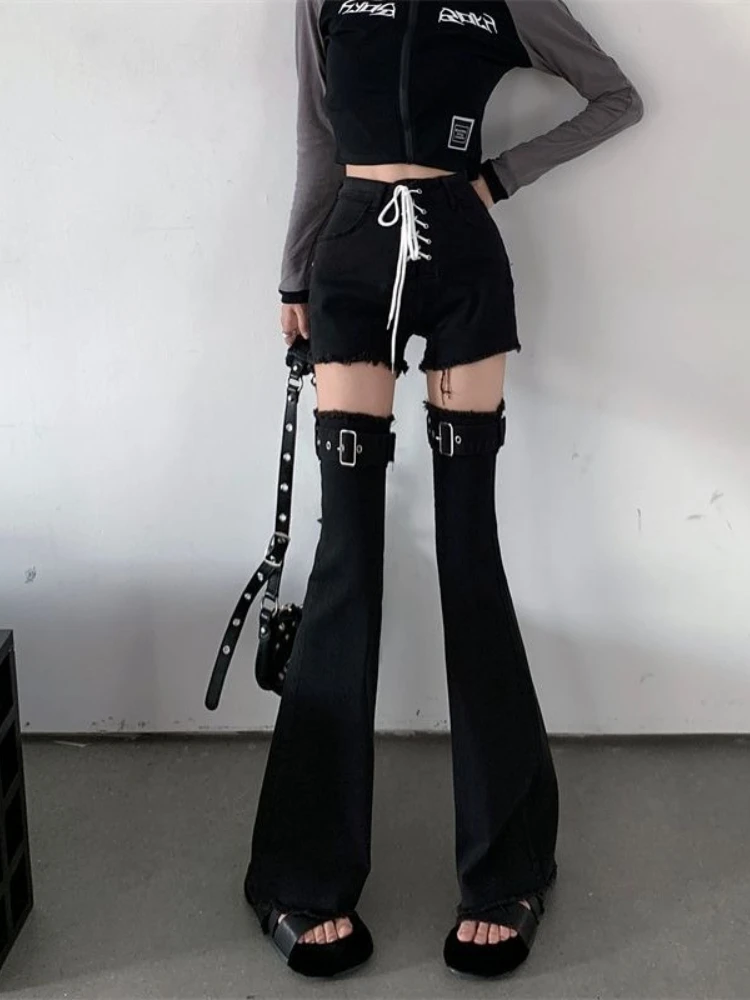 

Adjustable Waistband Detachable Leg Cuff Slim Fit Jeans Women 2026 Spring Summer Versatile Design