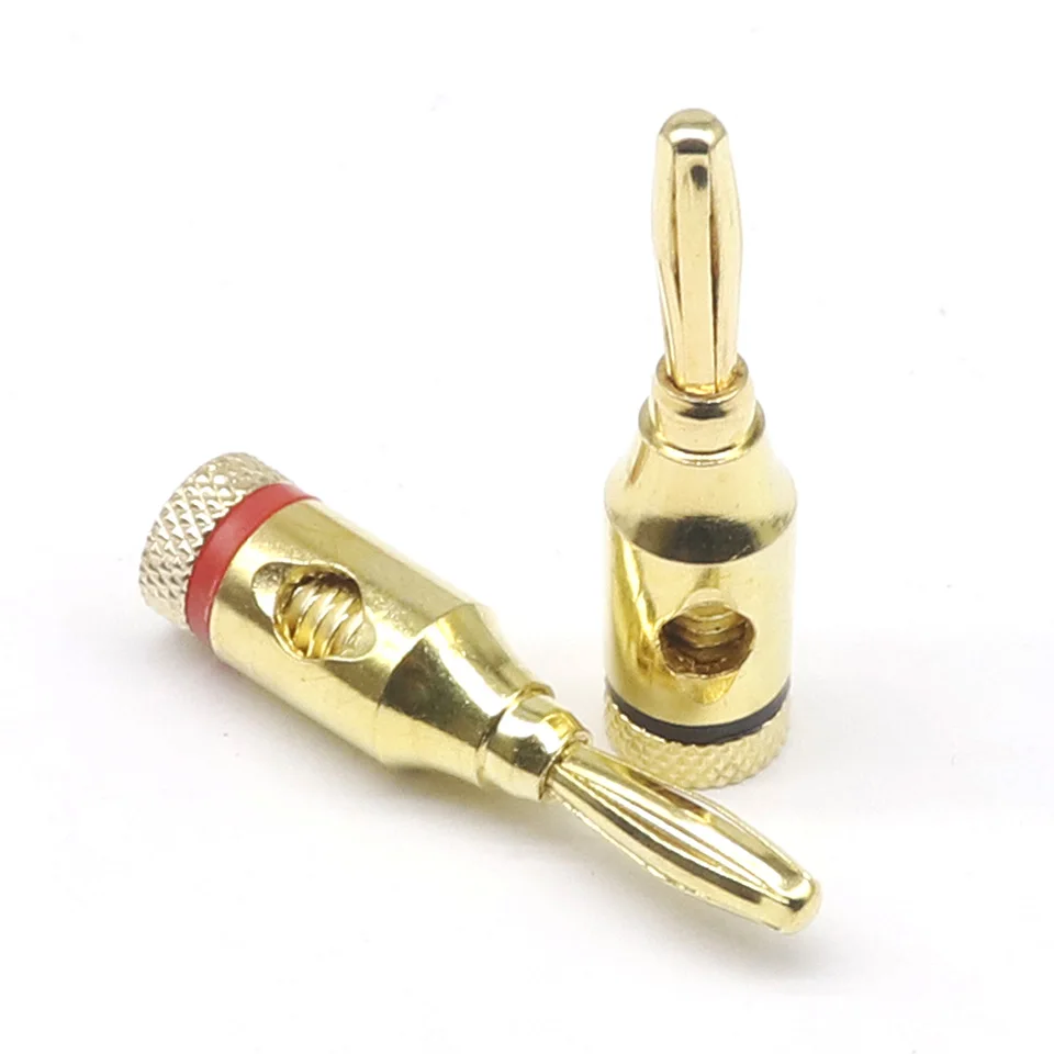 2pcs/1pairs 4MM gold-plated banana head speaker terminal plug socket speaker speaker connector connector