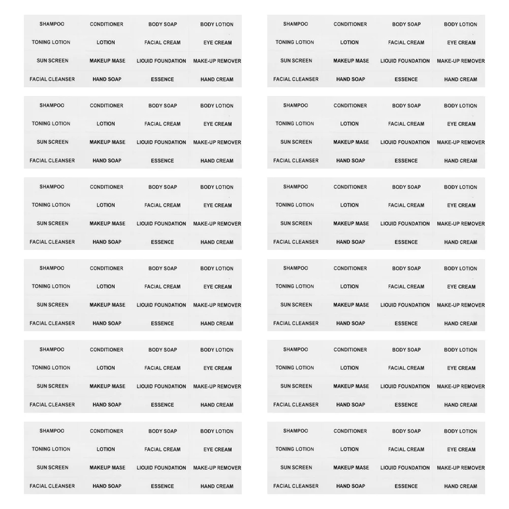 Наклейки, этикетки для контейнеров для хранения, дорожные туалетные принадлежности, размер туалетных принадлежностей, бутылки, организация, шампунь