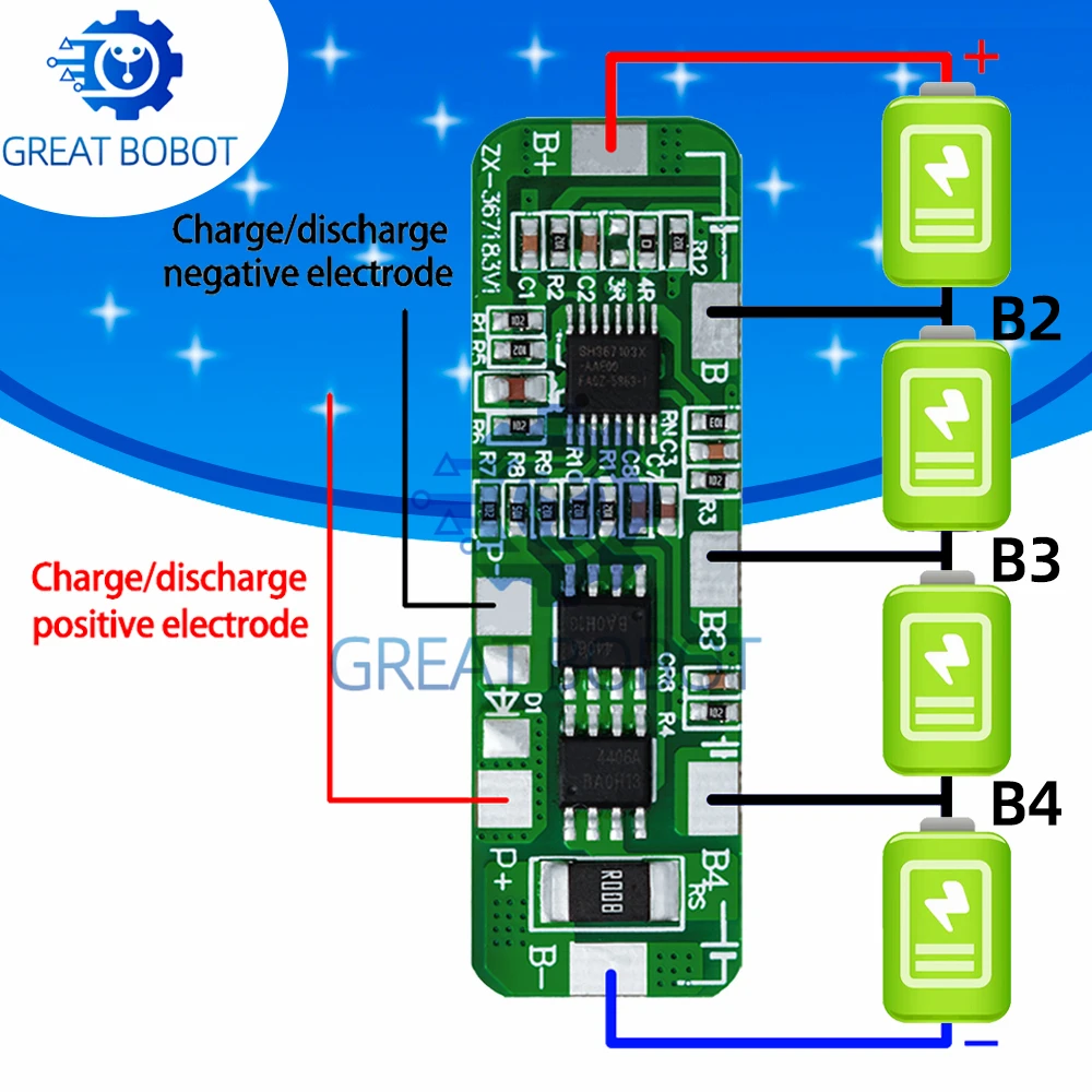 1 ~ 5 قطع BS للحماية الزائدة! 4S 4A-5A 18650 لوح حماية بطارية ليثيوم أيون 4 حزمة PCB BMS 4.25-4.35 فولت إلى 2.3-3.0 فولت #1
