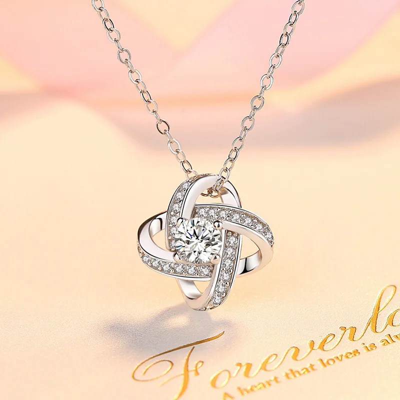 

Ожерелье с подвеской в виде цветка клевера 3 мм, муассанит для женщин, регулируемая серебряная цепочка 925 пробы VVS1, лабораторное ожерелье с бриллиантами, воротник, подарки