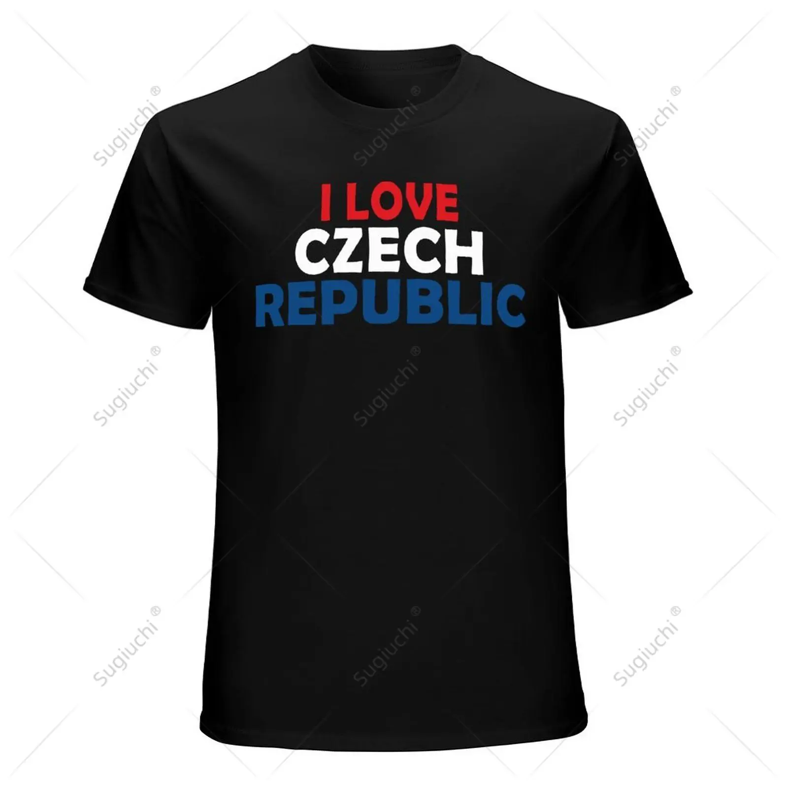 Unisex Men I LOVE Czech Republic Flag Tshirt Tees T Shirts Women Boys 100% Cotton T-Shirt view 3