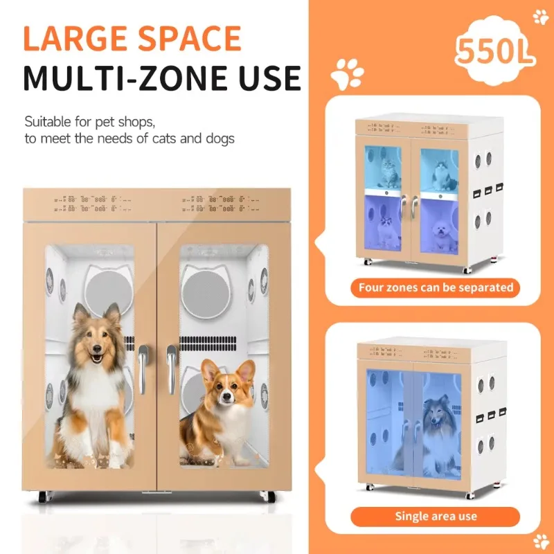 2026 550L Super Large Portable Love Design Adjust Speed Temperature Low Noise Automatic Drying Machine Professional Dog Pet Hair
