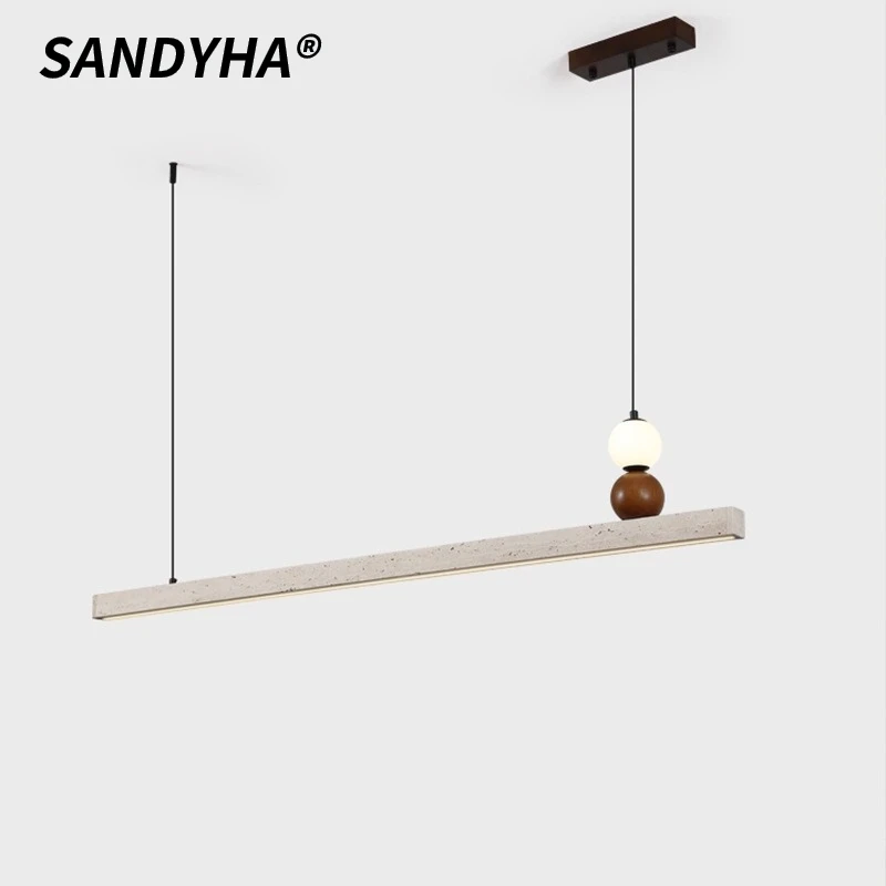 SANDYHA Modern Minimalist Pendant Light Yellow Cave LED Chandelier Living Room Bedroom Decoration Dining Table Lighting Fixture