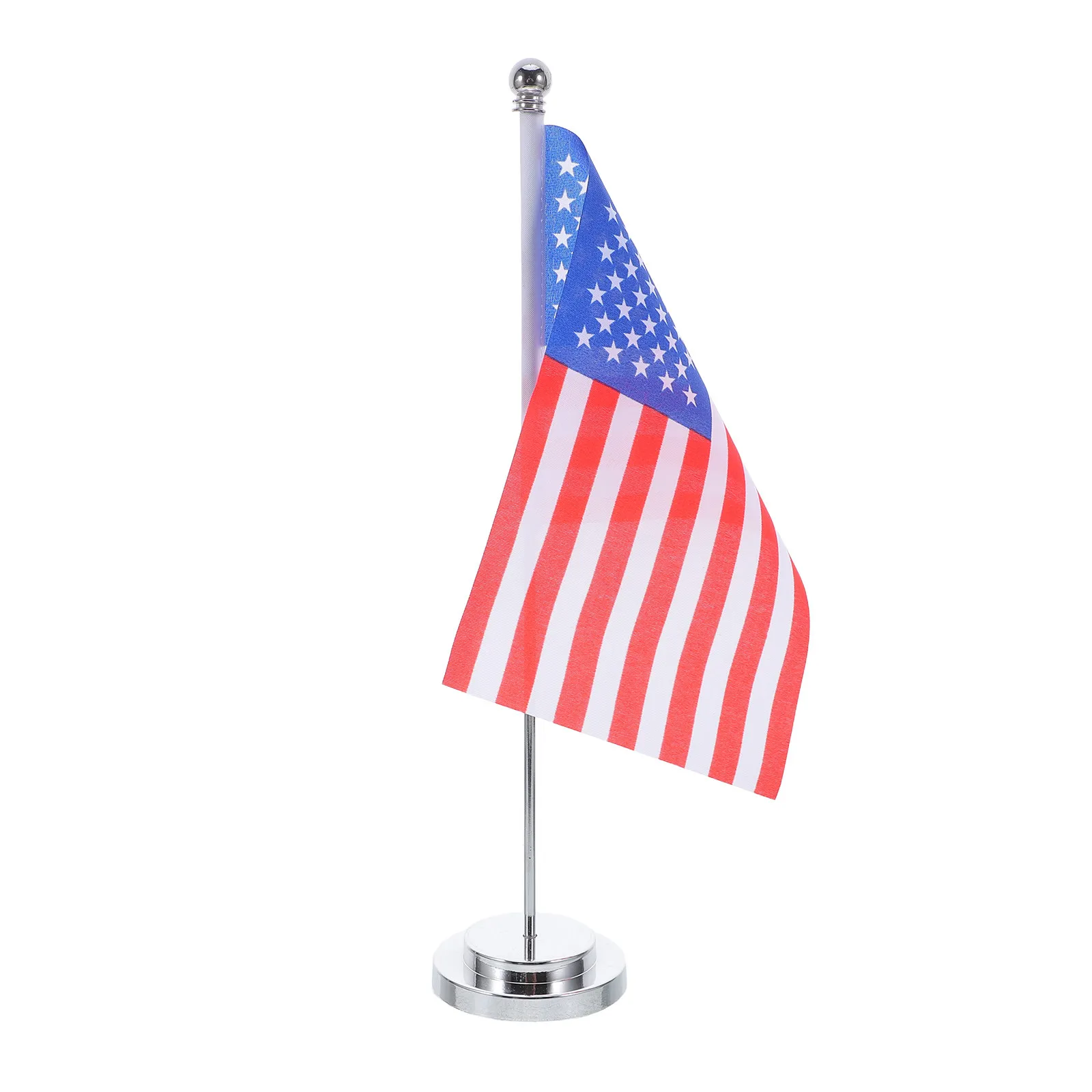 

Маленький настольный флаг США с устойчивой железной подставкой, элегантное украшение для рабочего стола, домашнего офиса, декоративный флаг для офиса
