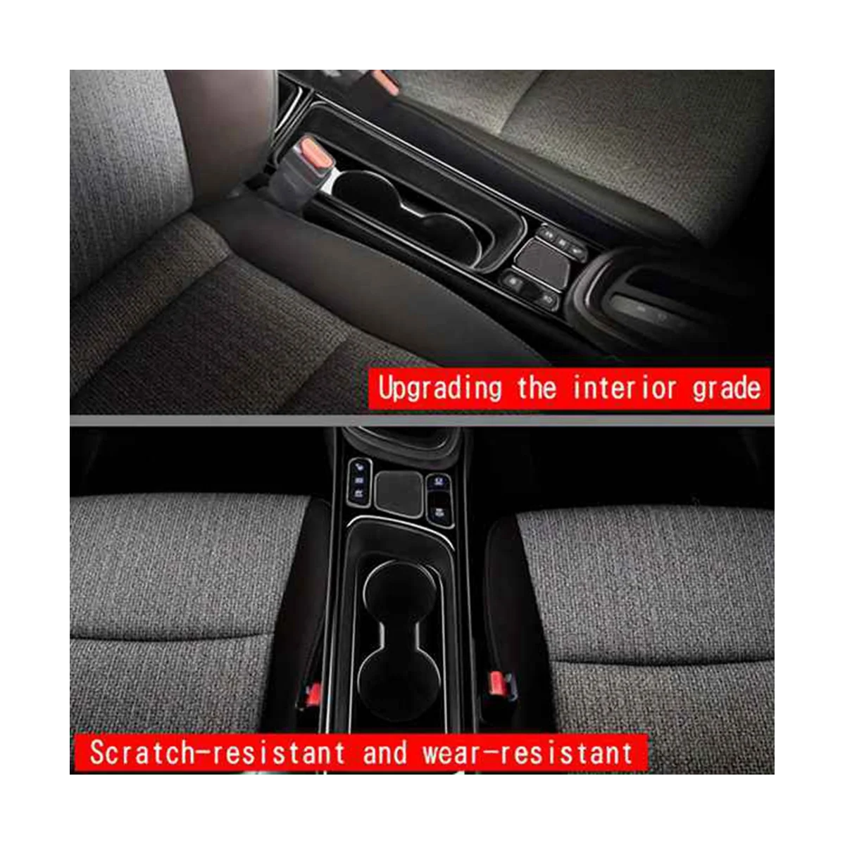 Glossy Black Car Center Console Water Cup Holder Decoration Cover Trim Stickers for Yaris 2021 2022