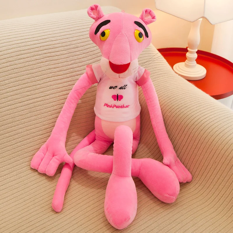 Boneca do leopardo rosa com pés longos para a menina, brinquedo do luxuoso, boneca macia do sono, descanso do sofá, presente de aniversário, 100cm