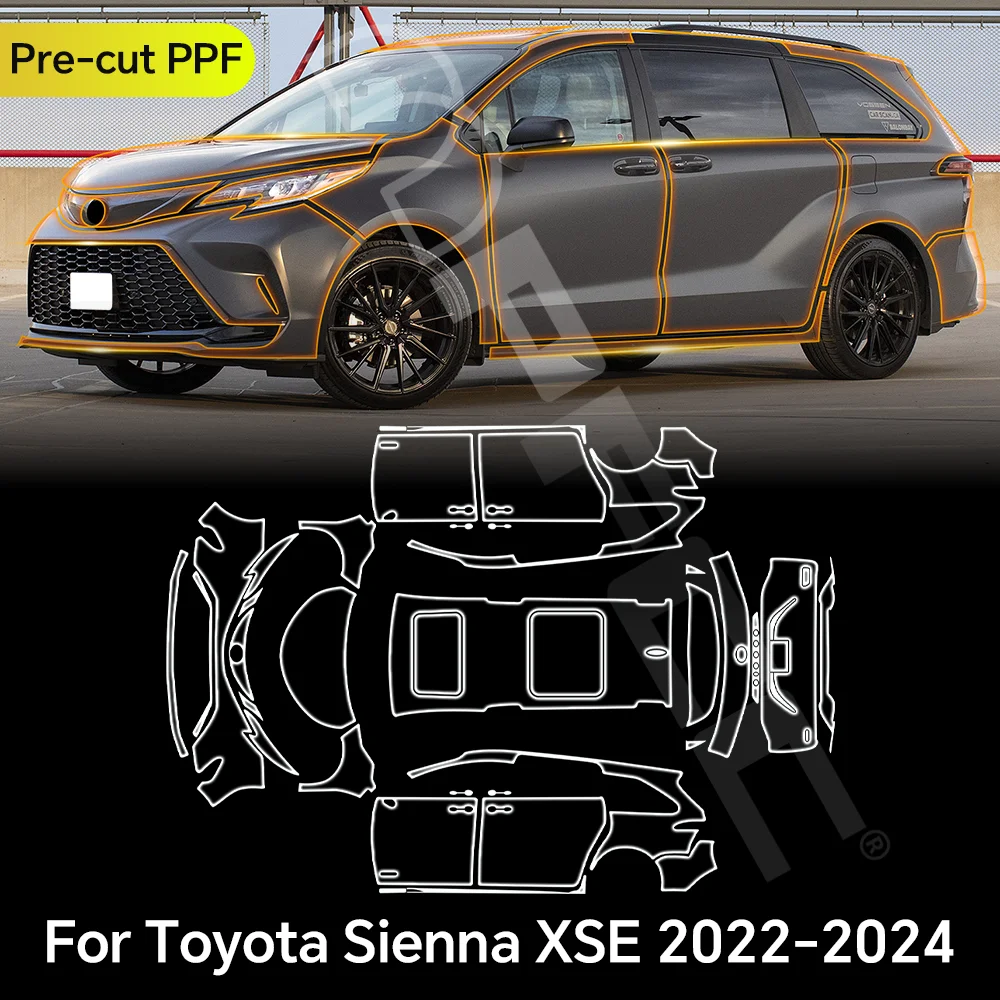 

For Toyota Sienna 2022-2024 TPU Paint Protection Film Clear Bra Car Body Anti-Scratch Pre-cut PPF Resistant Invisible Repairable