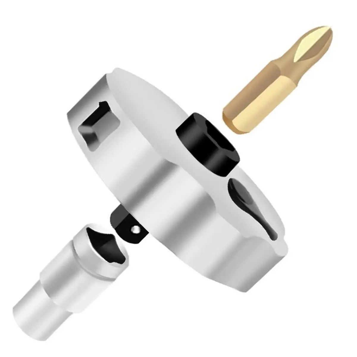 HOUSEHOLD*GOOD Steel Portable Palm Mini Ratchet Socket Screwdriver Hand Tool Ratchet Screws 1/4 Inch Ratchet Wrench