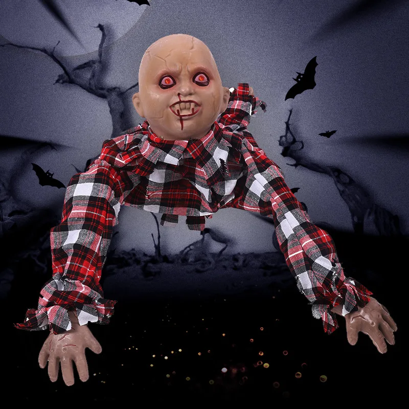 New halloween for men and women, crawling horror ghost doll scene decoration, ghost props, holiday escape room decoration