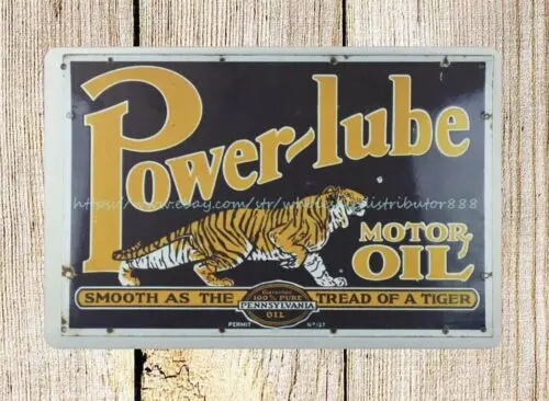 Power Lube Motor Oil metal tin sign dining room wall decor