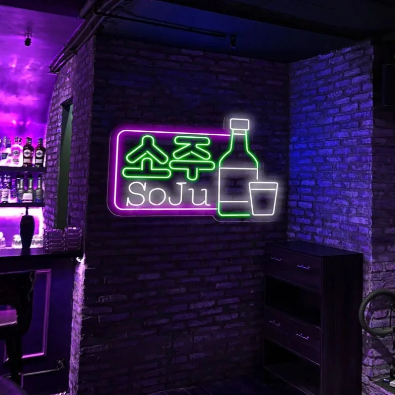 Custom Korean SOJU LED neon sign Itaewon Class Bar neon signs Business sign Korea Bar sign pub Club Decoration Light Wall decor