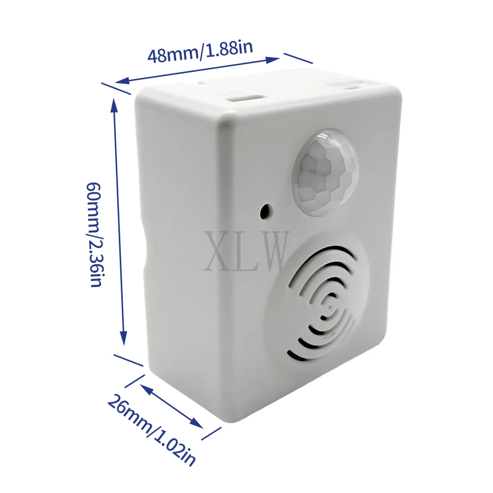 Wireless PIR Motion Sensor Detector with Anti-Theft Alarm and Voice Speaker for Home Door and Garage Doorbell Applications