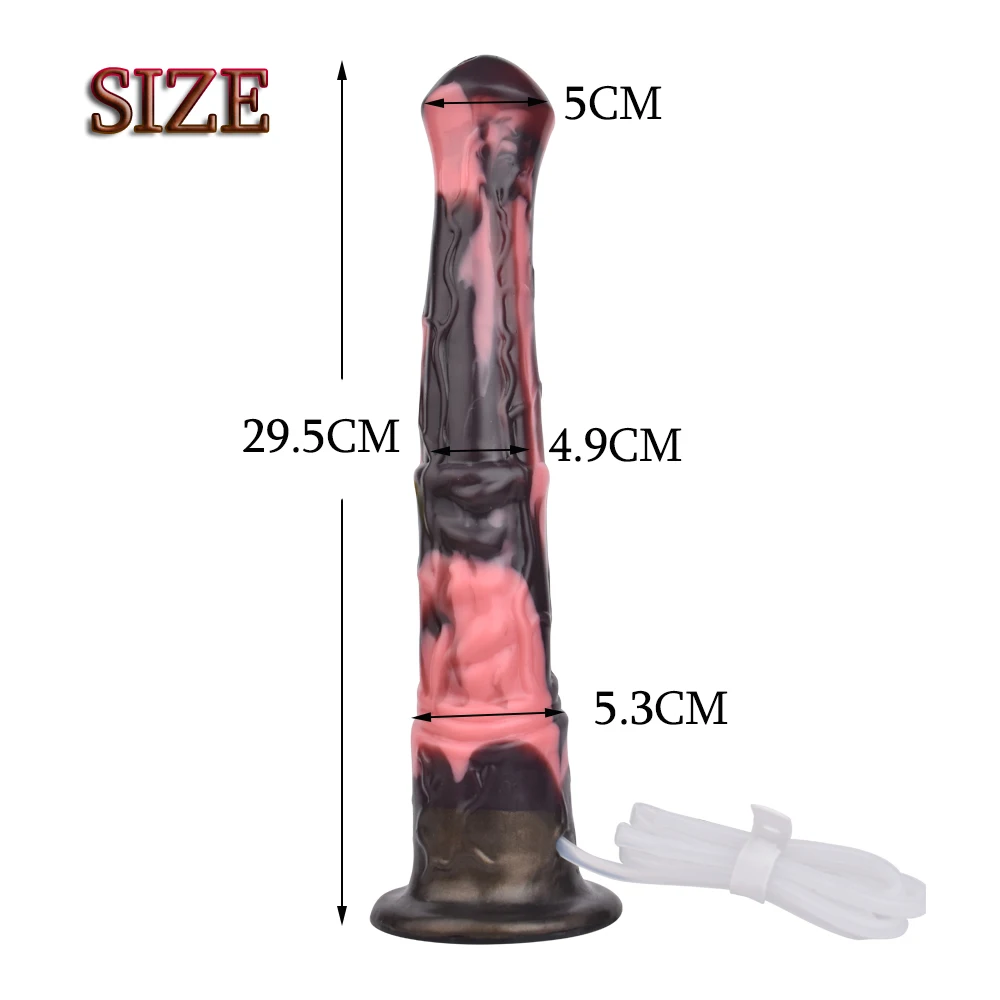 FRKO Giant Flared Horse Squirting Cock Dildo Soft Silicone Ejaculation Penis Anal Plug Vaginal Masturbator Sex Toy for Women Men