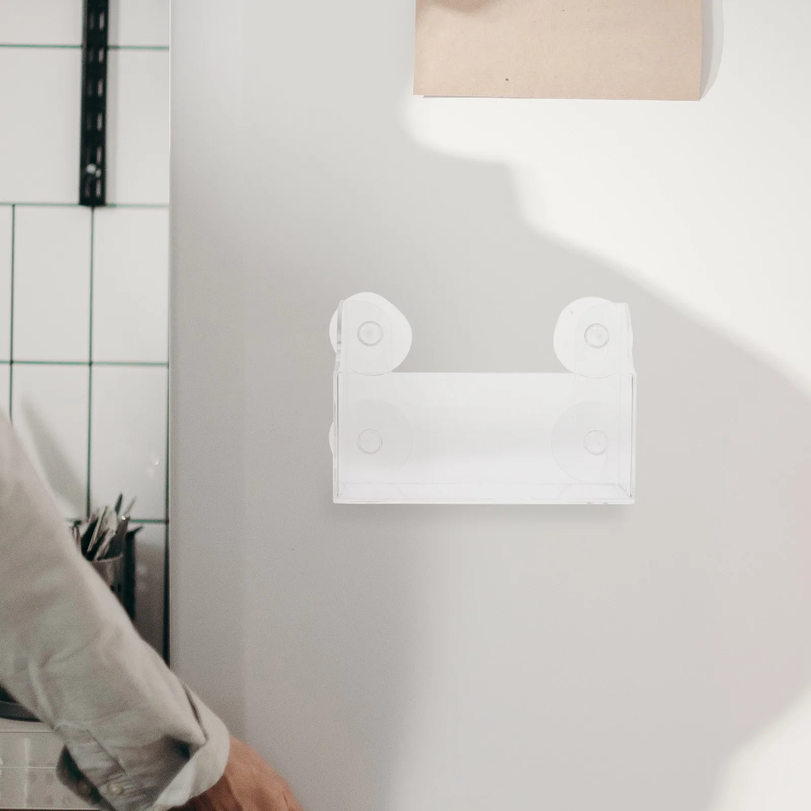 

Refrigerator Door Hanging Rack Transparent Acrylic Suction Cup Shelf For Fridge Freezer Kitchen Storage Organizer Mini