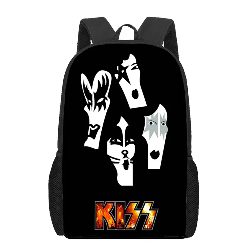 Kiss Band-mochilas escolares con estampado para niños, bolsas de libros para estudiantes, mochila para computadora portátil para niñas, niños y adolescentes, mochila de viaje informal para mujeres y hombres