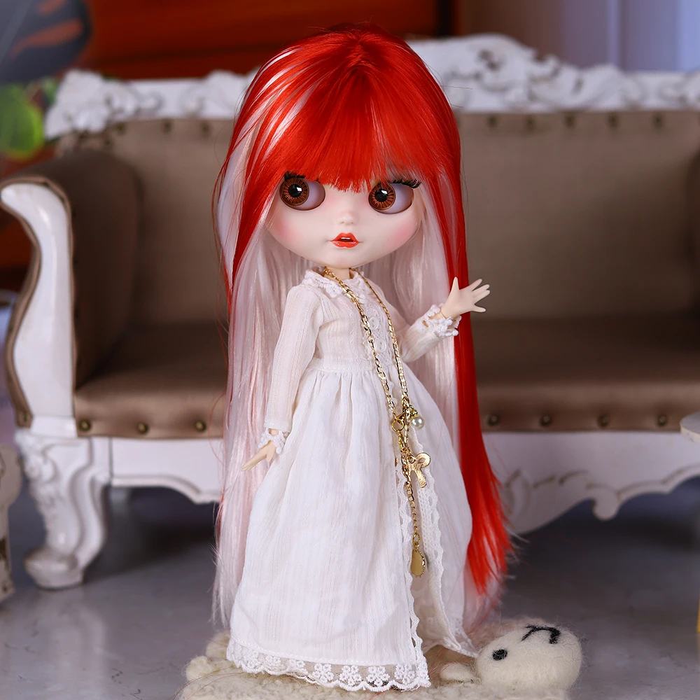

ICY DBS Blyth 1/6 BJD30cm Red Mixed Color Open Mouth Doll with White Skin, Doll Options See Options Choose