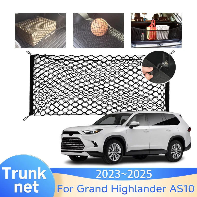 

Car Trunk Net For Toyota Grand Highlander AS10 2023 2024 2025 Lexus TX Cargo Nylon Elastic Storage Organizer Part Car Accessorie