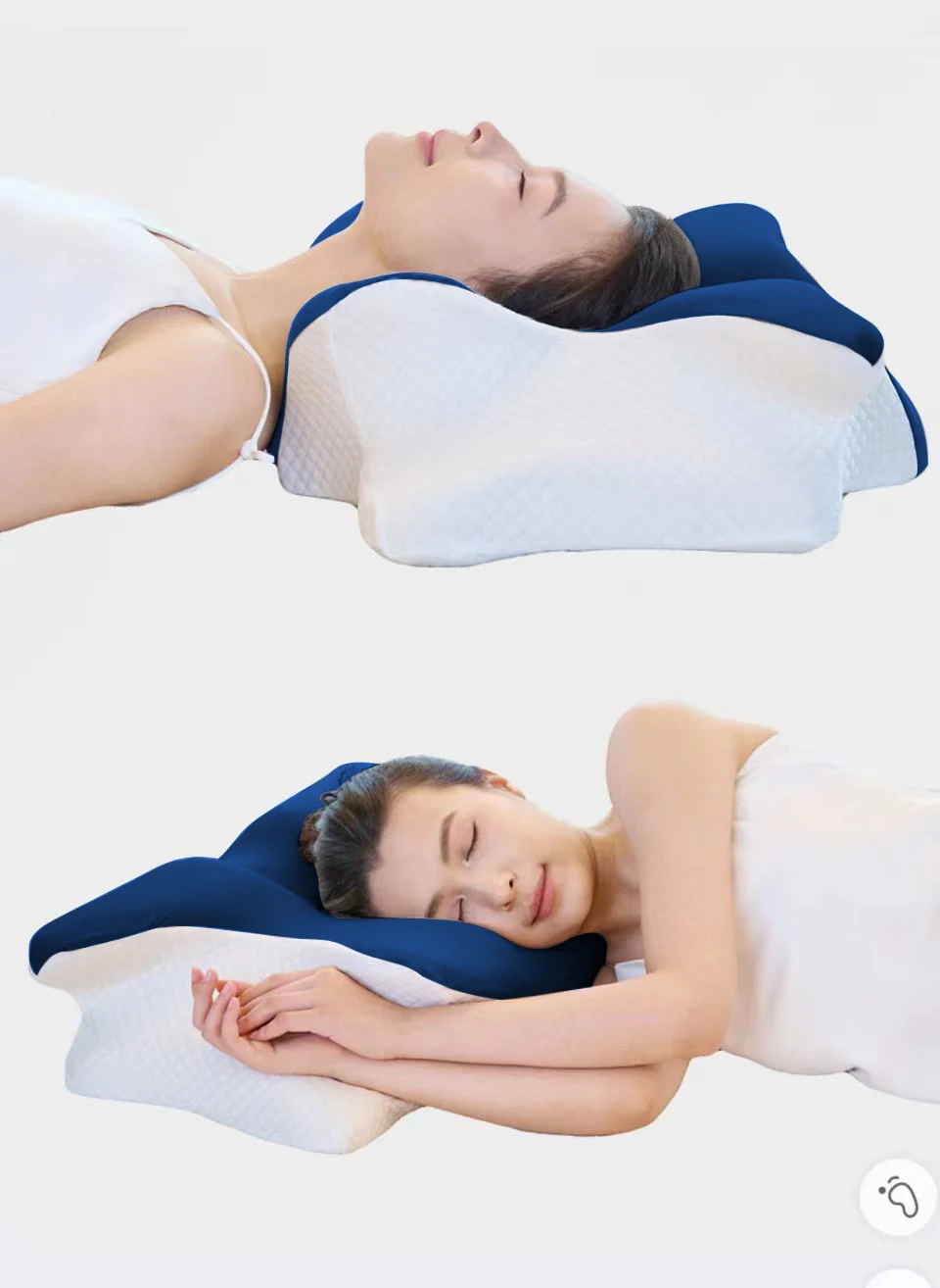 Nueva almohada de mariposa de cuerno, almohada para el cuello, almohada para dormir, almohada con memoria de rebote lento, almohada central para columna cervical