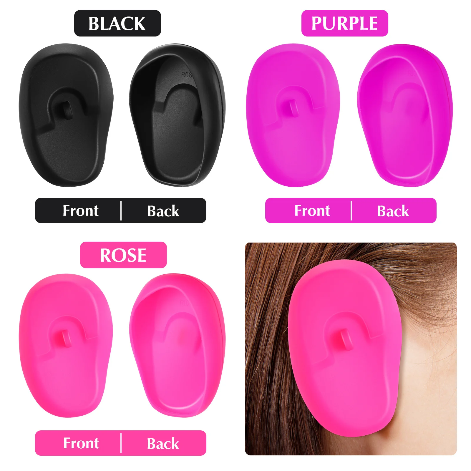 تصفيف الشعر غطاء للأذنين قابلة لإعادة الاستخدام سيليكون الأذن يغطي لصبغ الشعر مقاوم للماء لوازم الصالون حماة الأذن تلوين دش