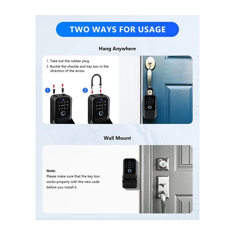 Smartlock Box,Key Lock Box Wireless Smart Key Lock Box Electronic Lock Box App, Real Estate Agent Office Home Warehouse