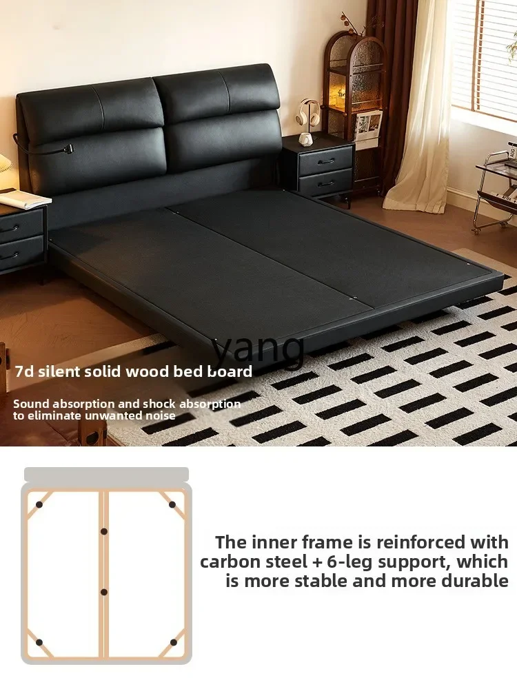 

CX light luxury suspension bed master bedroom high-end atmosphere leather adjustable soft bag bed