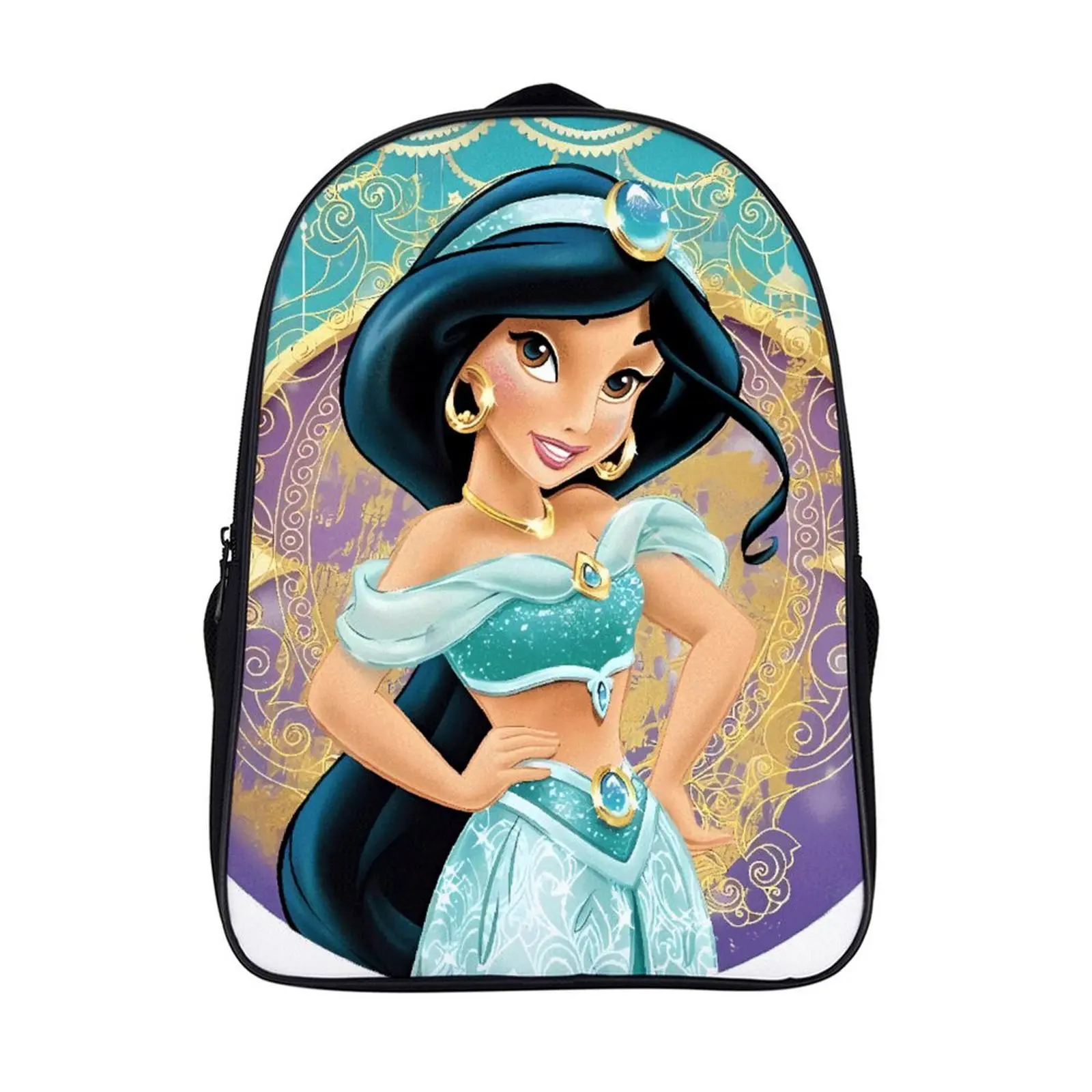 

Cartoon Disney Princess Jasmine Fashion Student's Backpack School Bag 16 Inch 2 Compartment Backpack Student Schoolbag