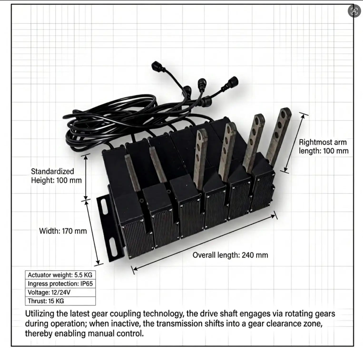 Industrial Wireless Remote Control Joystick Clutch Actuator for Truck Crane 4/5/6 Levers 12V 24V - Hot Sale