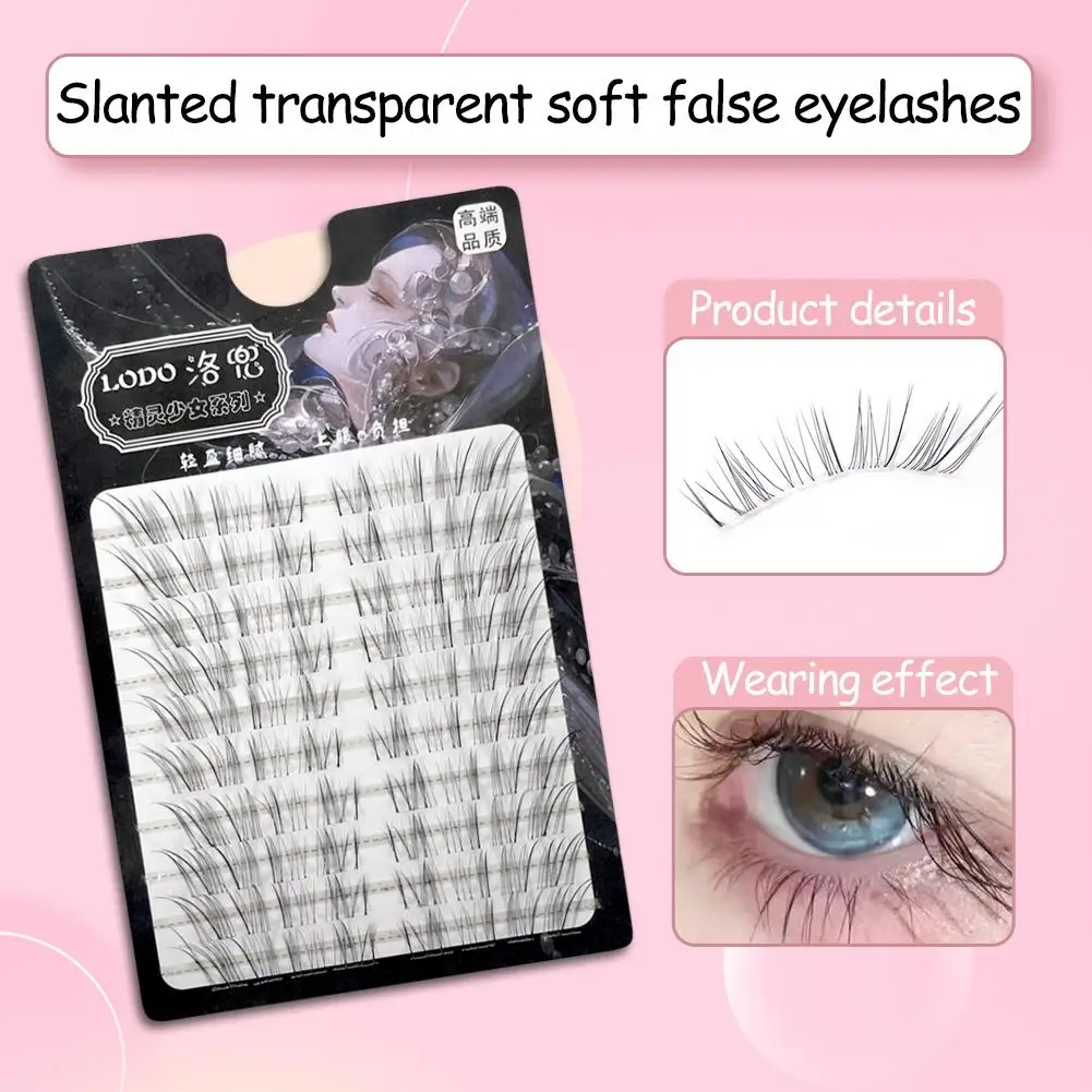 Faux-cils noirs doux, sensation claire et fraîche, Extension naturelle, Simulation de cils pour femmes, Manga, outil Cluster Singl P2A7