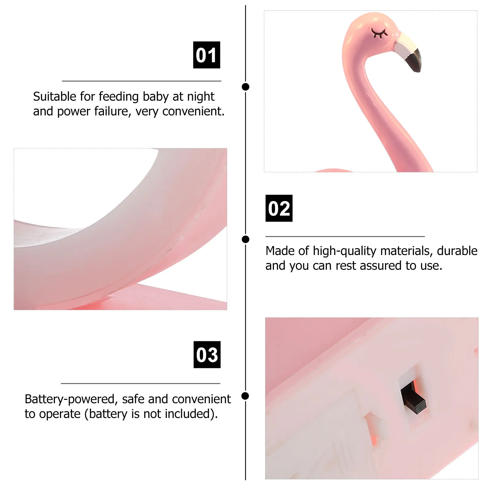 

1 pc Music Flamingo Night Light Operated Home Decor Practical Light Beautiful Lamp For Graduation Gift Flamingo