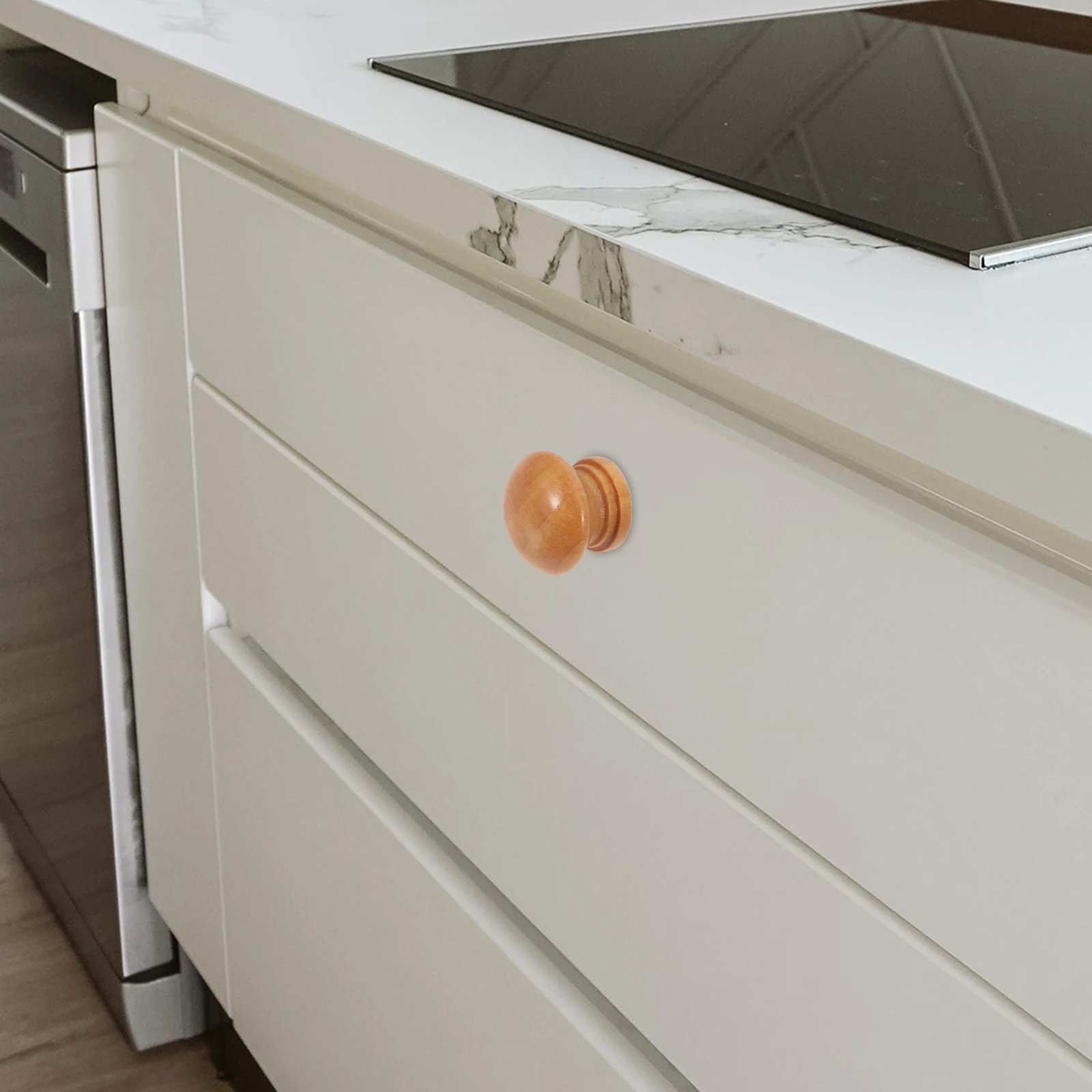 

20pcs Round Mushroom Solid Wood Drawer Handles Unfinished Cabinet Knobs Furniture Pulls For Dressers Kitchen Closets Durable
