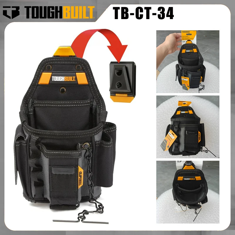 

TOUGHBUILT TB-CT-34 Small Electrician Tool Bag Durable ClipTech Waist Tool Pouch