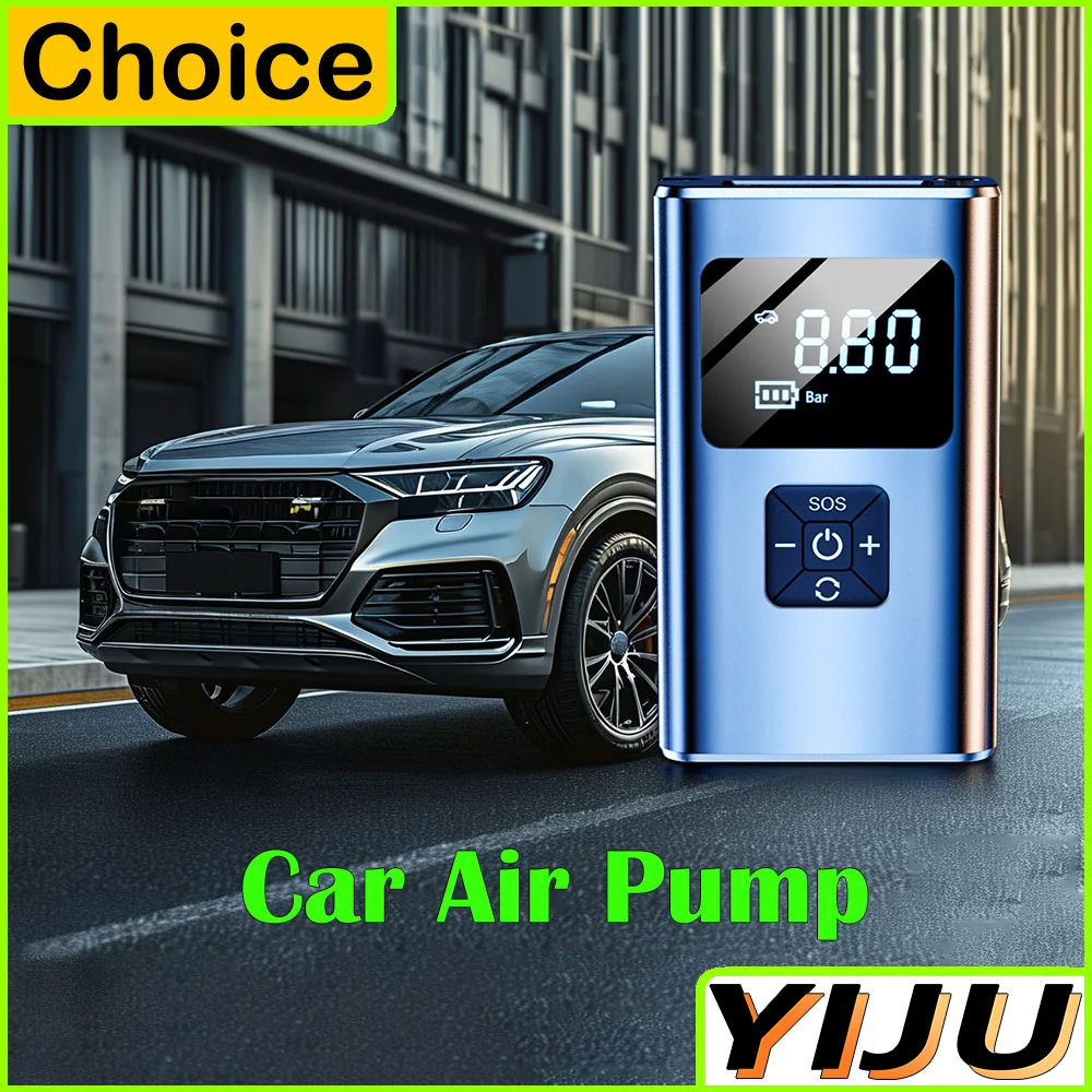 

Беспроводной автомобильный воздушный компрессор, воздушный насос, электрический насос для накачивания шин для мотоцикла, велосипеда, автоматическая шина с цифровым дисплеем