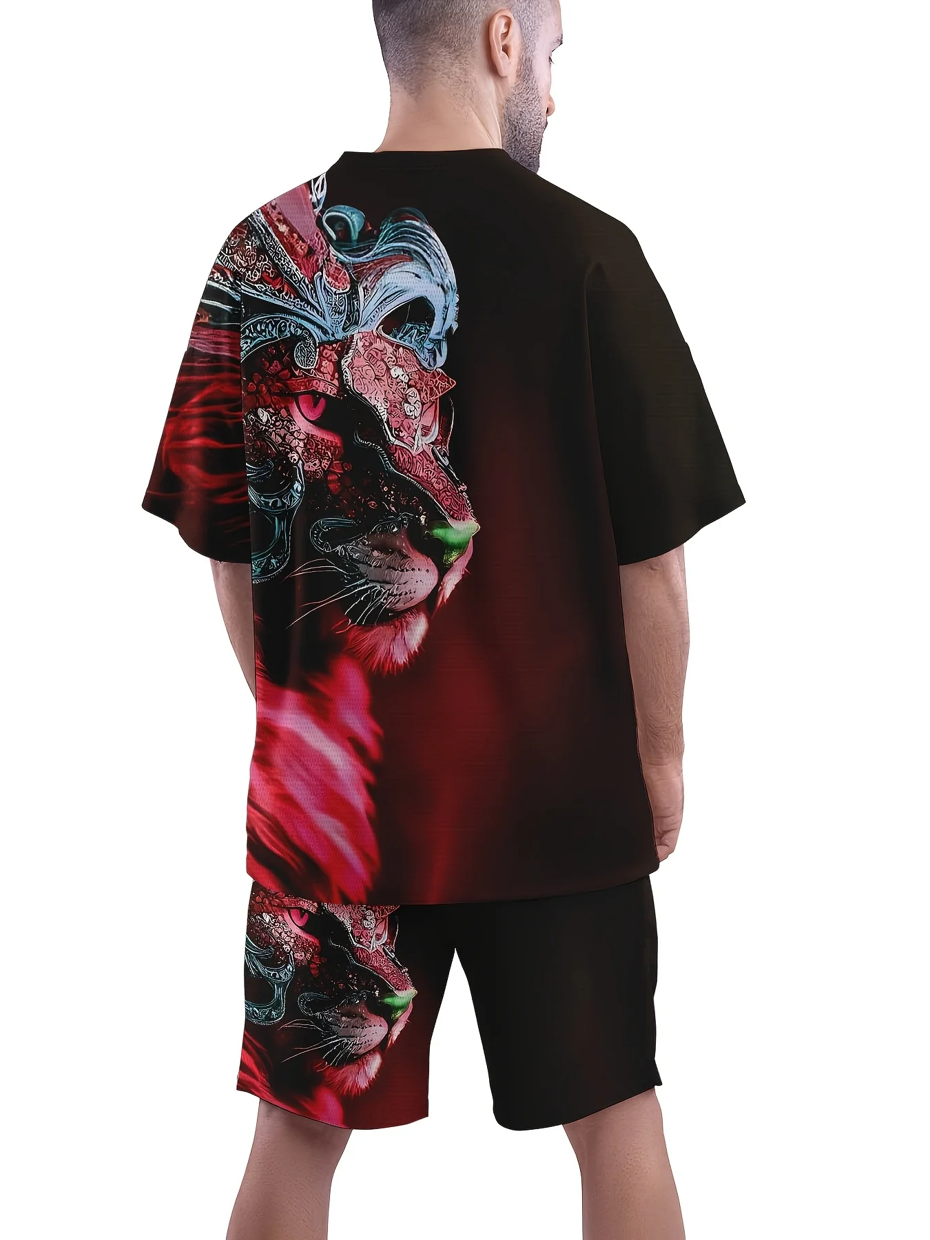 Fashion 2025 Summer Round Neck T-shirt Top and Shorts Set Outdoor Sports Set 2 Pieces of Sportswear Leisure Set 