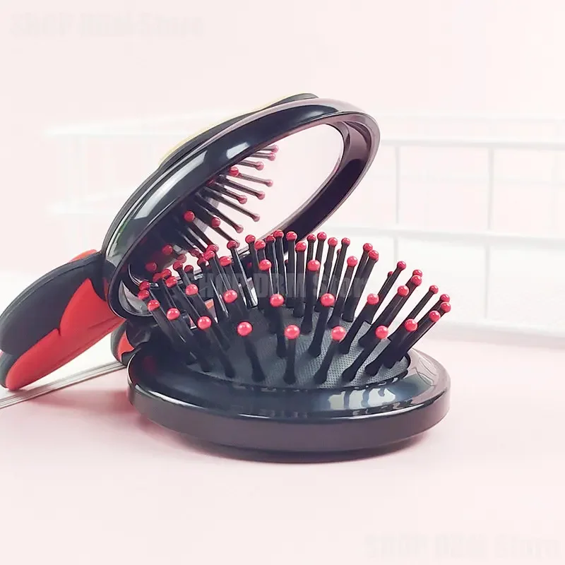 Disney Minnie Mouse Cartoon okrągły przenośny makijaż składana poduszka powietrzna grzebień lustro pielęgnacja włosów modna zabawka prezent urodzinowy dla dzieci