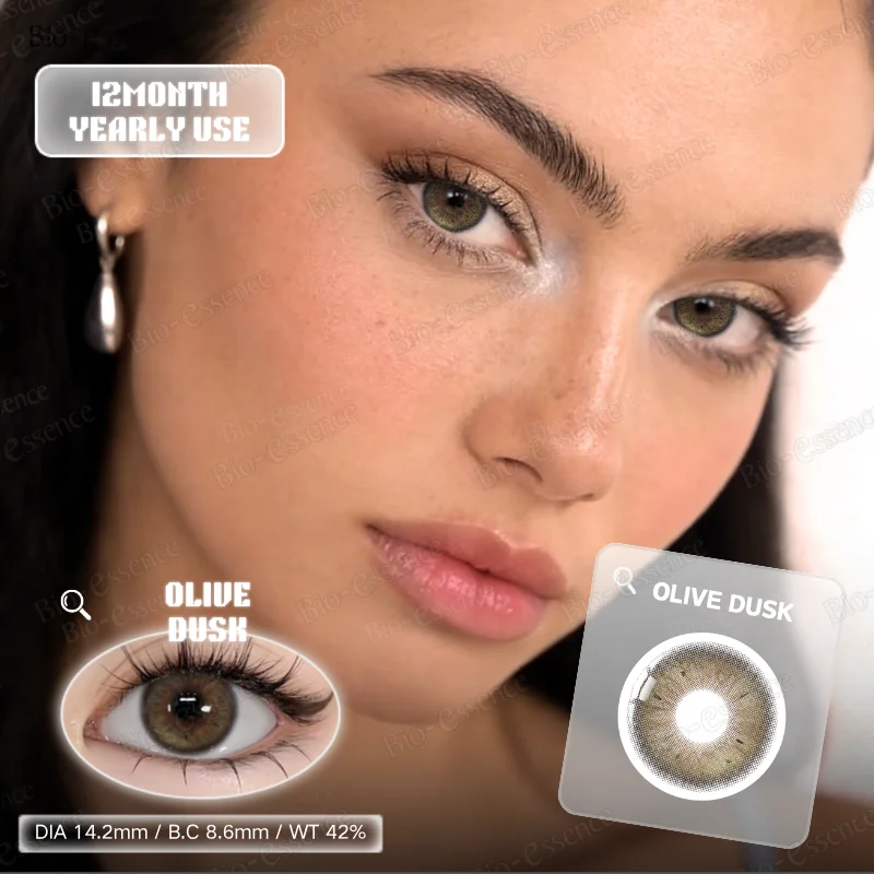 Bio-essence Natürlich Aussehende Farbige Kontaktlinsen Realistische Pupillen-Braunlinsen Kosmetische Graue Linsen für Tägliches Make-up und Schönheit