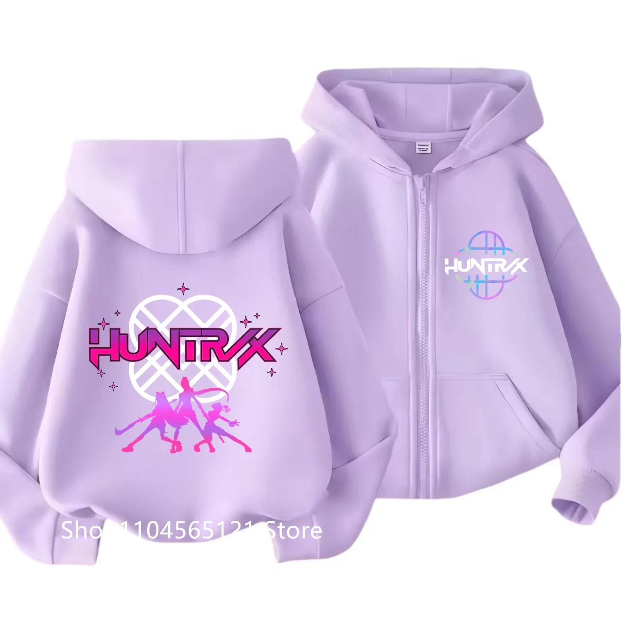 2026 Kawaii زمم بلوزات Kpop شيطان الصيادين هوديي ملابس الأطفال طفل فتاة صبي البلوز سستة هودي الطفل رداء علوي غير رسمي #1