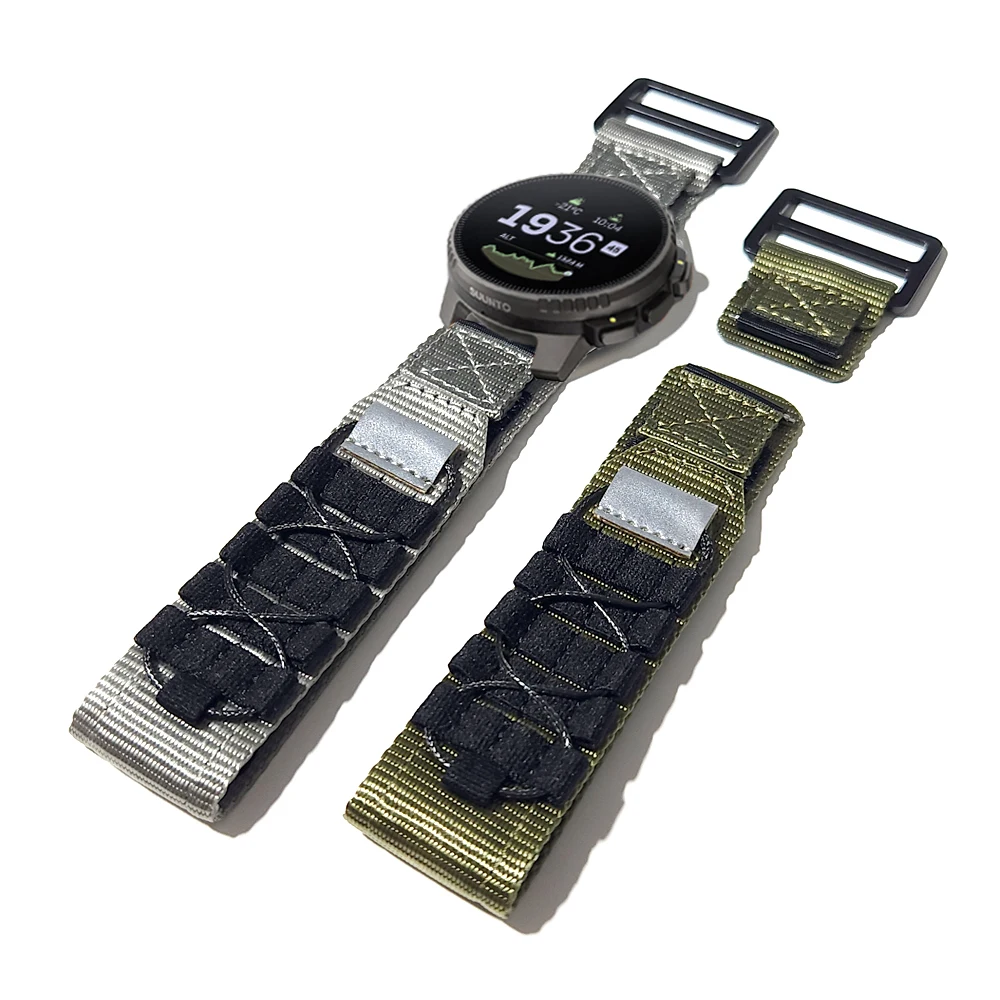 Tactical Nylon Braided Sport Band For Suunto Vertical / Suunto 9 Peak Pro / 5 Peak 22mm Woven Loop Strap Replacement wristband