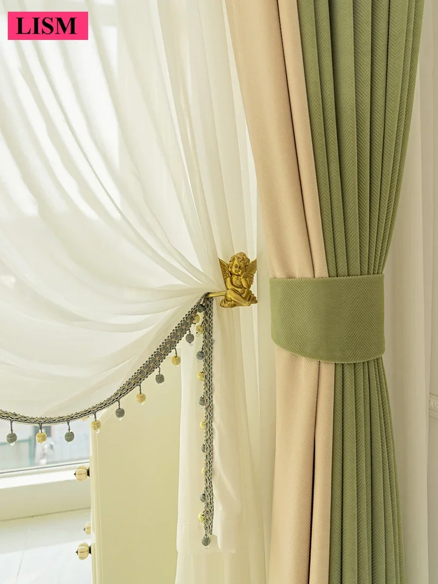 

Простые и современные плотные шторы из синели с узором «елочка», высококачественные легкие роскошные тканевые шторы для гостиной на заказ