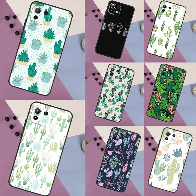 Cactus Pattern Case For Xiaomi 13T 13 14 Pro 11T 12T 12 Lite 12X POCO F5 X3 X4 X5 Pro F3 F4 M5s C65 Cover