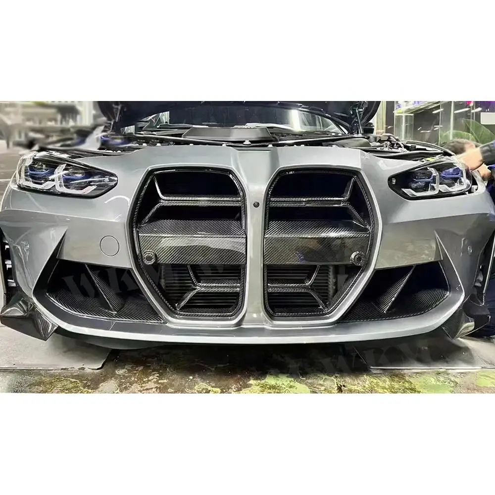 

Dry Carbon Fiber For BMW G80 M3 G82 G83 M4 2021+ Car Front Bumper Kidney Grille Dual Slat Grille Body Kits
