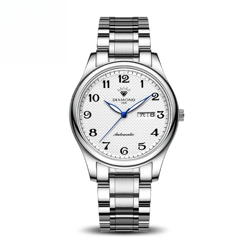 

Shanghai Diamond Brand Watch Men's Mechanical Watch Simple Atmosphere Clear Large Dial H100 Stainless Steel Watch Domestic