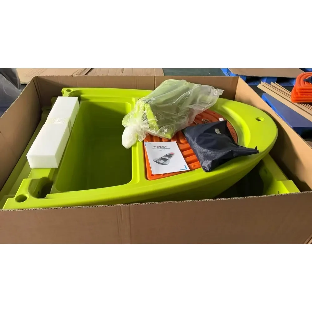 قارب مطاطي قابل للنفخ عالي الجودة للإنقاذ قارب إنقاذ بلاستيكي قابل للطي للفيضانات في حالات الطوارئ قارب صيد قابل للطي من البولي ايثيلين #3