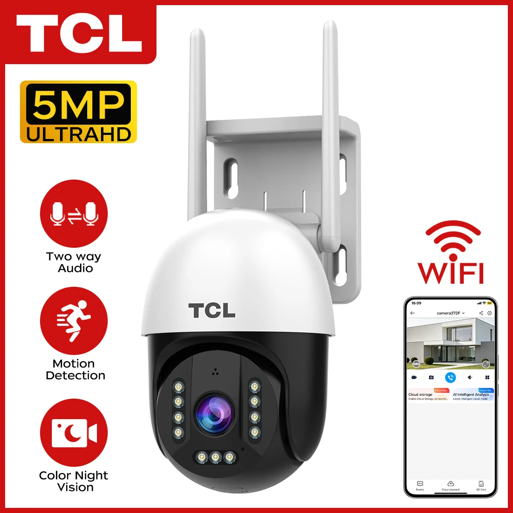 camera-de-securite-exterieure-wifi-tcl-3k-ultra-hd-etanche-ip66-vision-nocturne-couleur-audio-bidirectionnel-detection-de-mouvement-camera-cctv