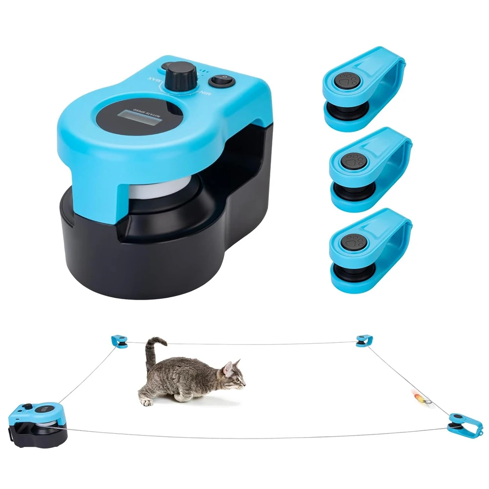 Cat Toys Cat Wheel Exerciser New Cat Treadmill for Indoor Adjustable Speed Simulated Interactive Hunting Cat Toy with Remote Con