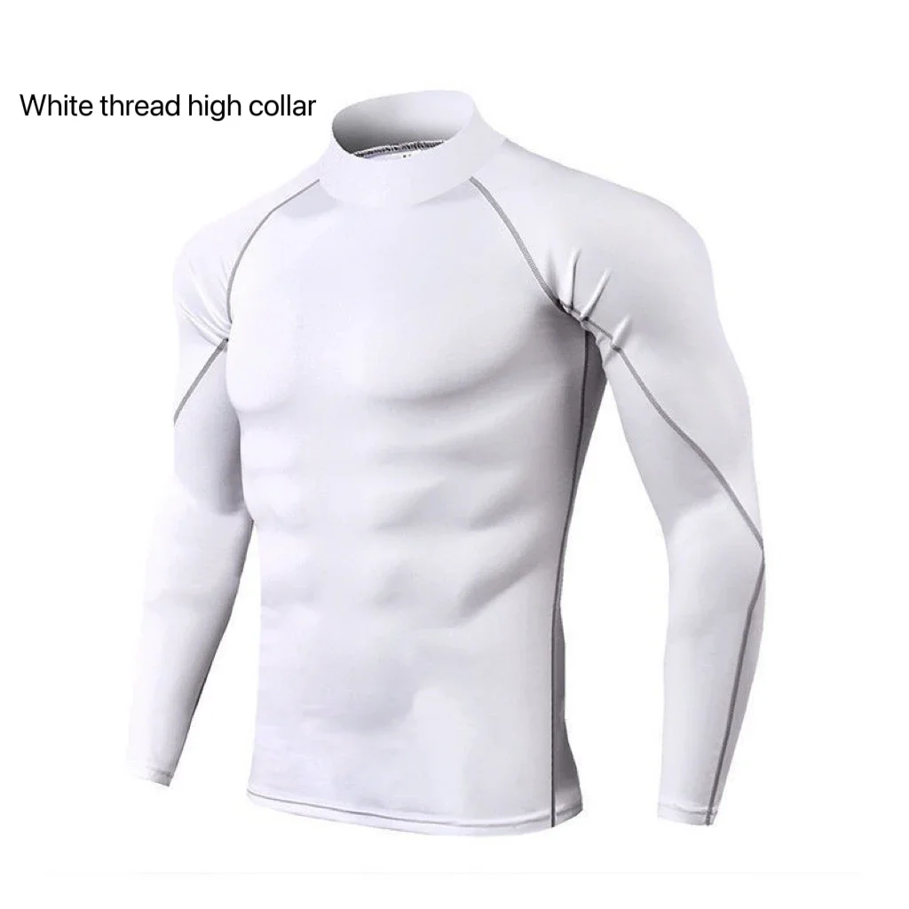 1pcs Men\'s Long-sleeved Thermal Underwear Male Thin Tight Fitting Fast Dry Elastic Fitness Tops Man Autumn Winter Sprots Wear